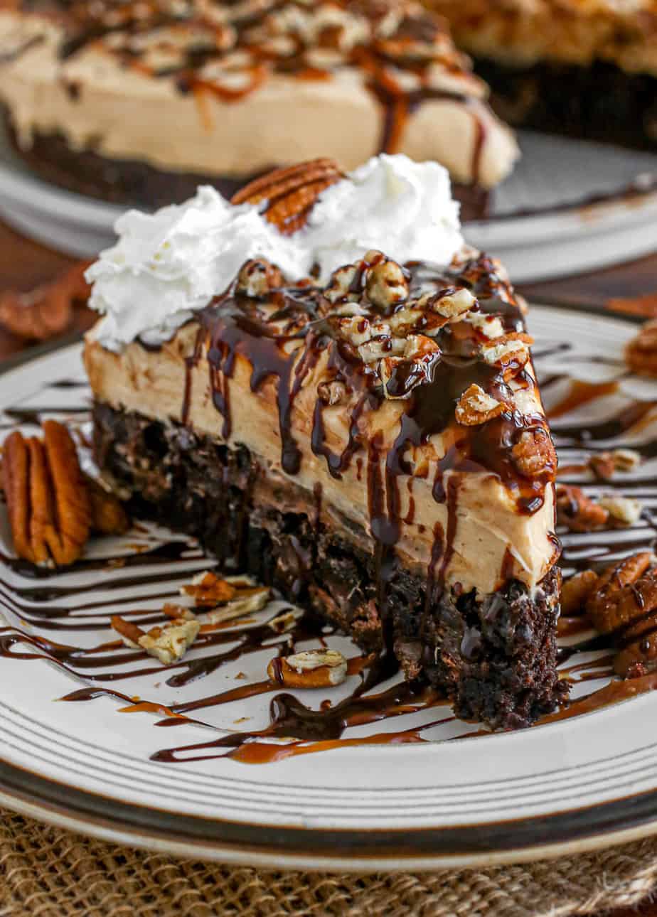 Caramel turtle brownie cheesecake 